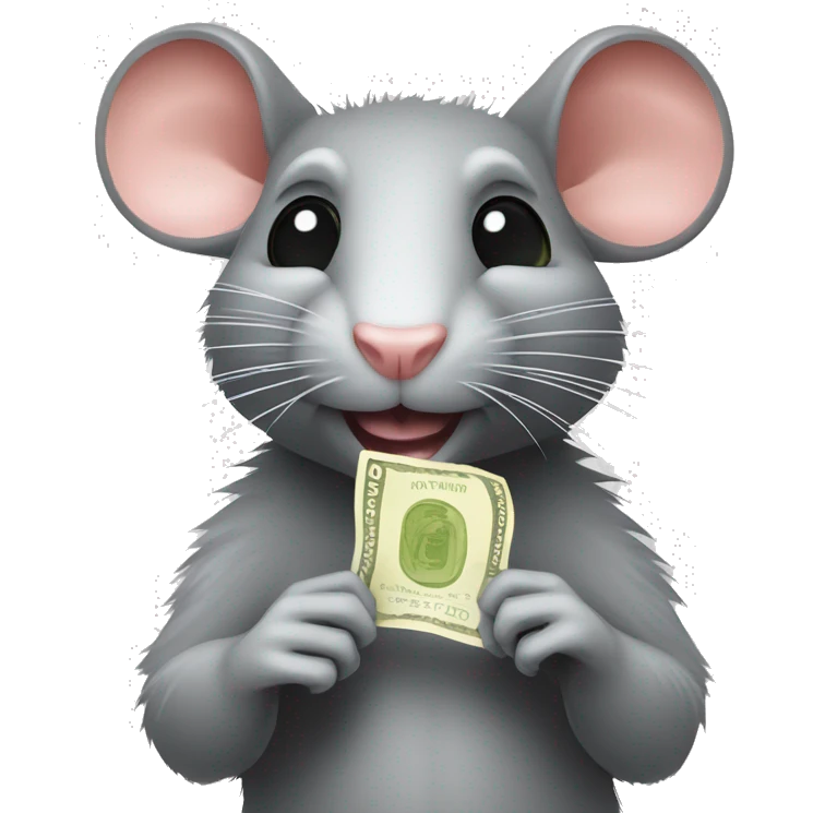 Rat avec des billet dans les main emoji