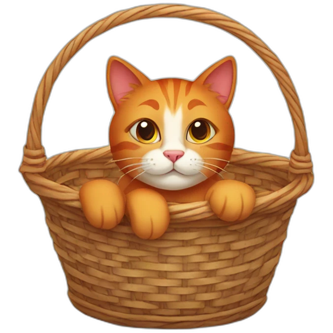 red cat in a basket emoji