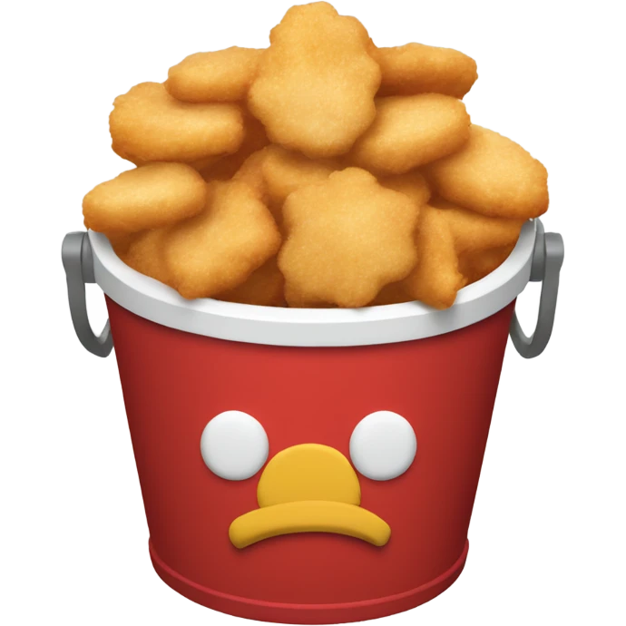 a bucket red and white like popcorn bucket, with chicken nuggets inside emoji