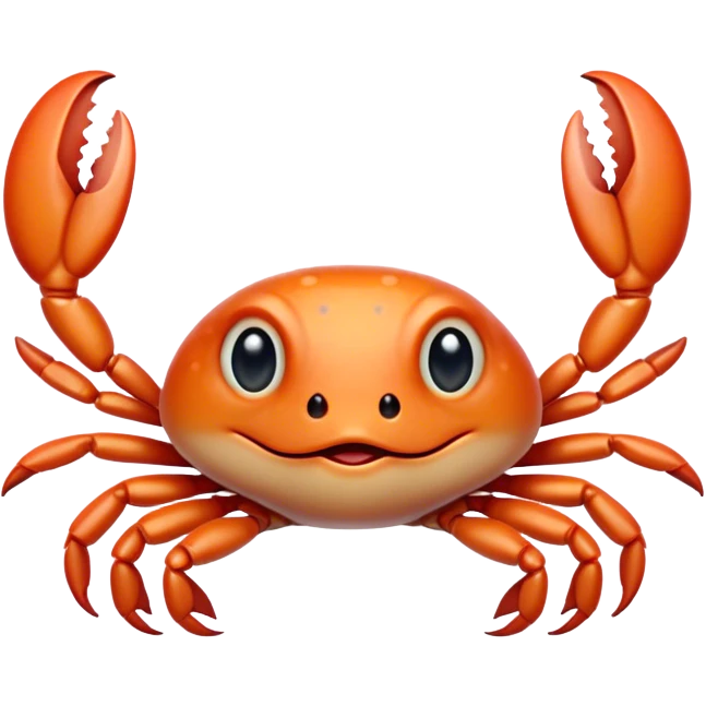 Cinematic Cute Baby Crab Portrait Emoji, Head tilted playfully and inquisitively, featuring an adorably small form with a delicately patterned carapace, round, sparkling eyes, and tiny, endearing pincers, Simplified yet irresistibly adorable features, highly detailed, glowing with a warm, friendly coastal glow, high shine, affectionate and lively, stylized with a touch of seaside whimsy, soft glowing outline, capturing the essence of a mischievous yet loving baby crab that seems as if it could pinch its way out of the screen into your arms! emoji