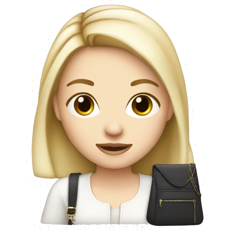 white girl with small purse cross body emoji