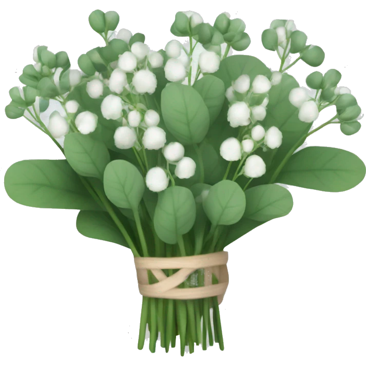 bouquet of eucalyptus and gypsophila flowers emoji