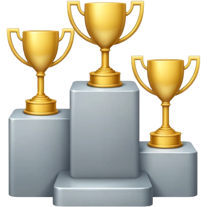 Podium with only two place, write 1st and 2nd emoji