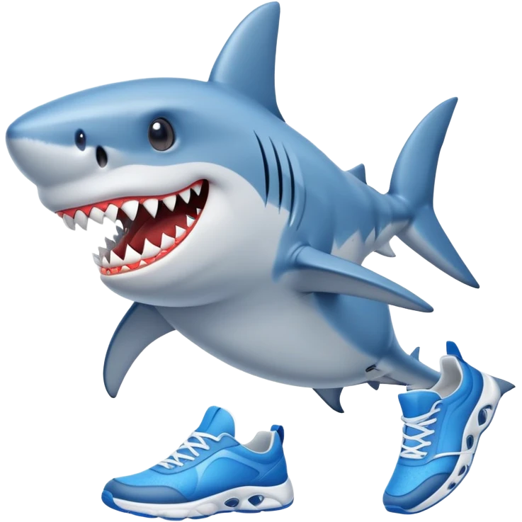 Shark with blue sneakers emoji