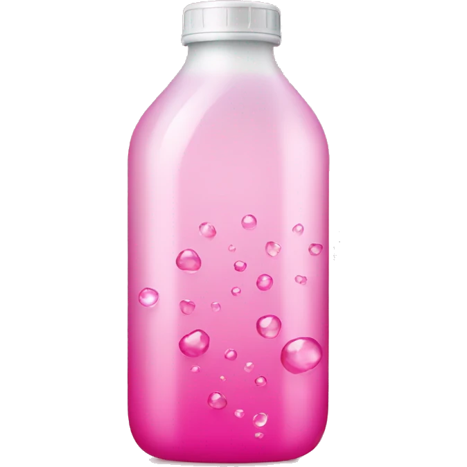 plastic bottle with crystaline pink liquid emoji