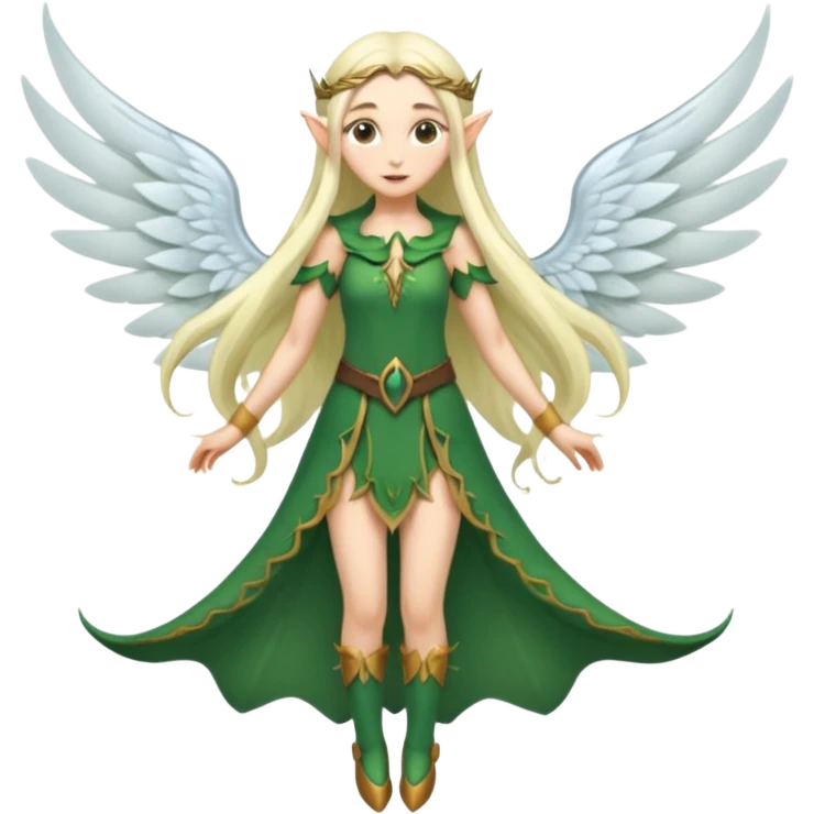 elf girl with wings ，full body emoji