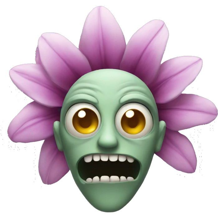 Creepy lookin flower face emoji