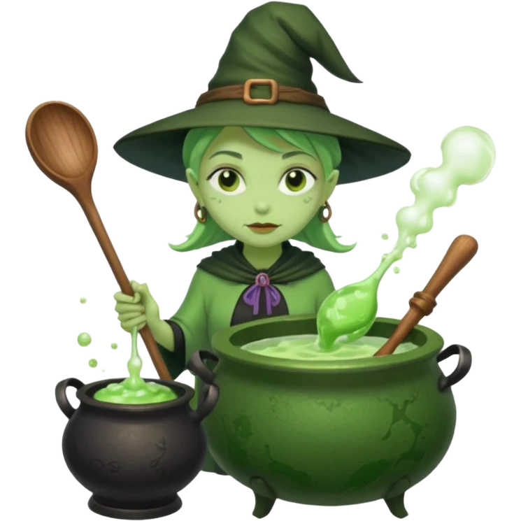 green witch cooking potion emoji
