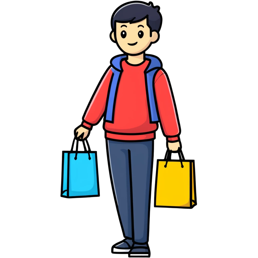 person with shopping bags emoji