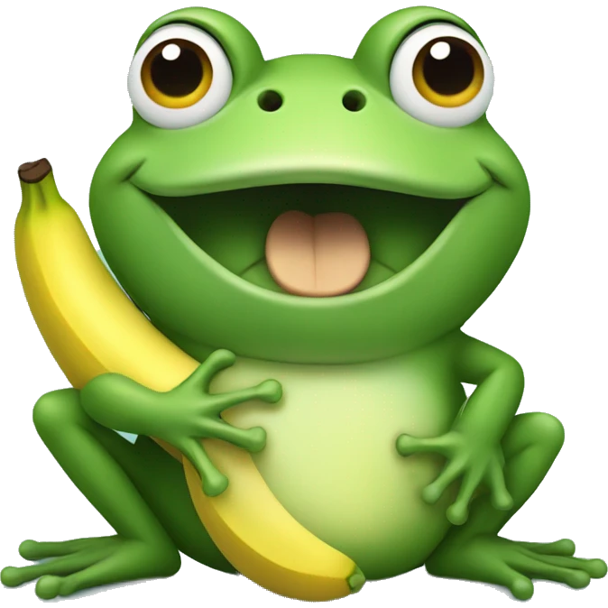Frog eating banana emoji