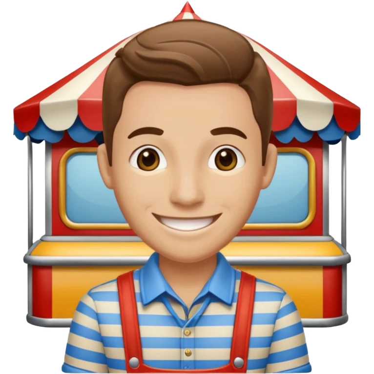 Fairground Staff ticket collector at booth emoji