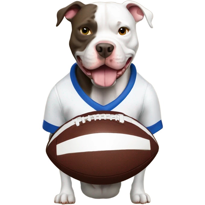 Pitbull with football emoji