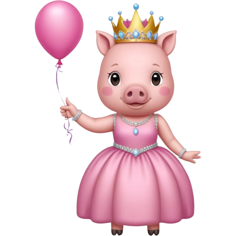  rich princess pig balloon emoji