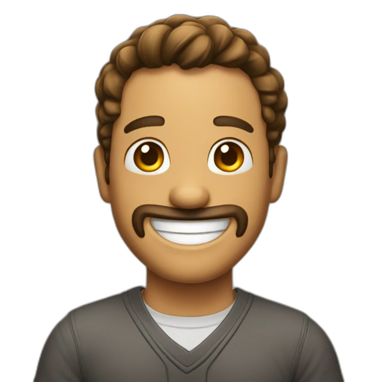 Hombre Calvo sonriendo emoji