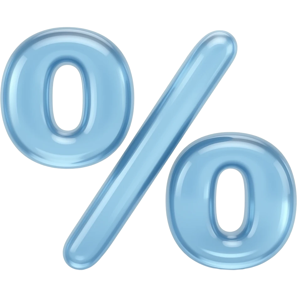 la scritta “100%” (liquid glass color) emoji