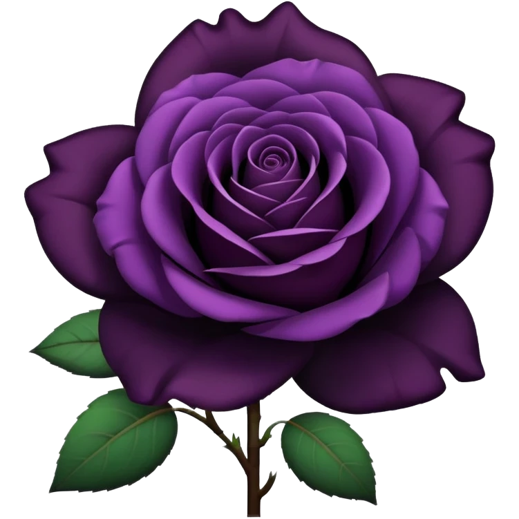 dying dark purple rose, with purple petals and blackish stem and leaves emoji