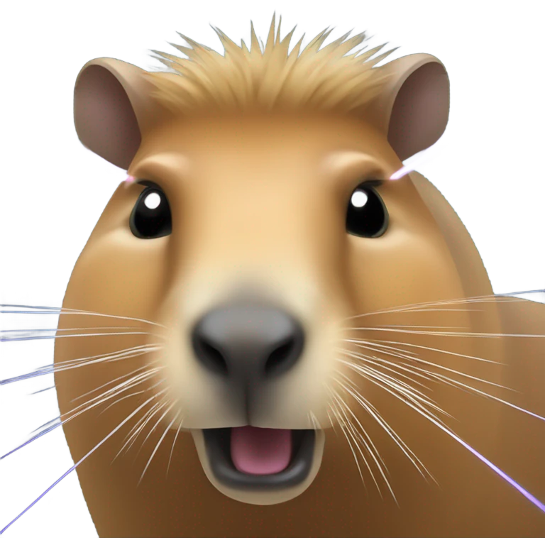 Capybara shooting laser out of eyes emoji