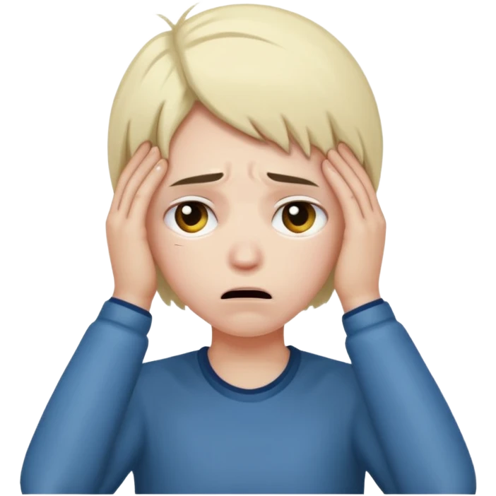 Person holding head emoji