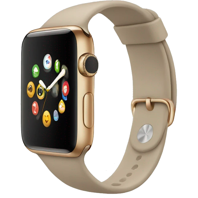 beige apple watch with beige clock face emoji