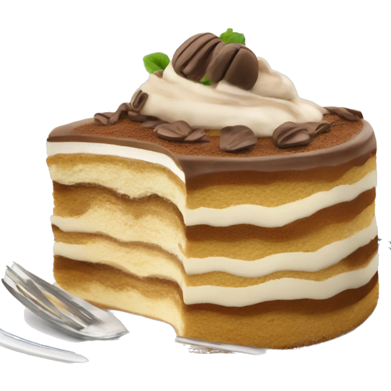 Tiramisu cake on a beautiful plate emoji
