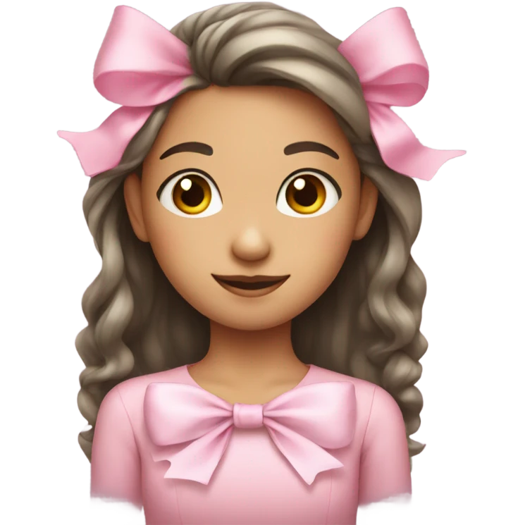 Girl with pink bow emoji