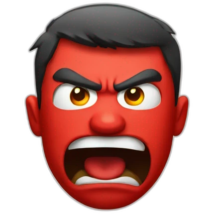 Angry red emoji face emoji