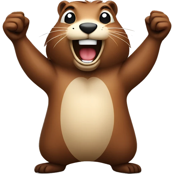 Beaver cheering  emoji