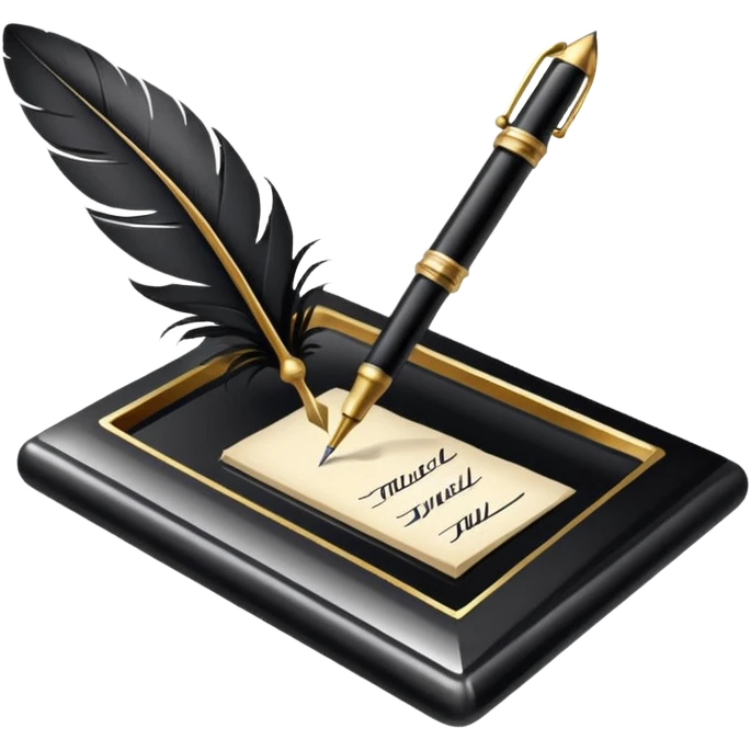Pen and inkwell emoji