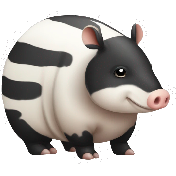 Black and white piebald chubby armadillo pig panda centipede armadillo  emoji