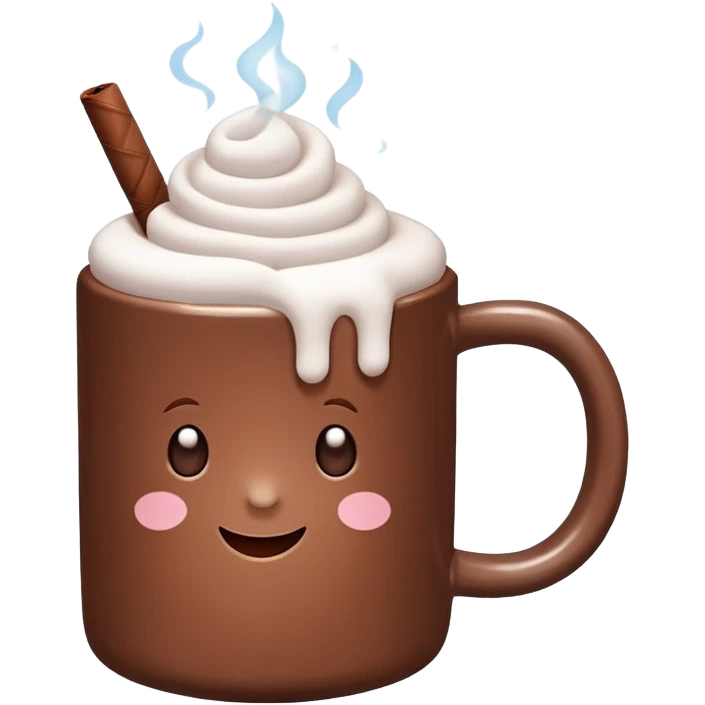 hot checolate with marshmellow emoji