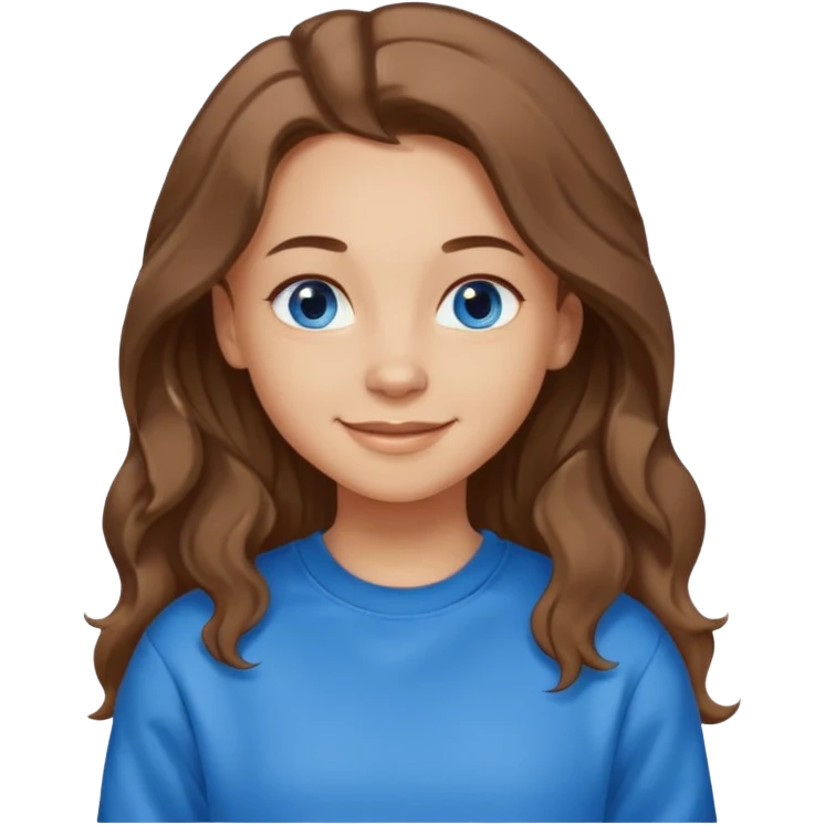 ЗГЕНЕРУЙ ОБЛИЧЧЯ ДІВЧИНИ З СВІТЛИМ, ТРОХИ ХВИЛЯСТИМ ВОЛОССЯМ, ОДЯГНЕНУ В ШОКОЛАДНИЙ СВІТШОТ, ПІД НИЗОМ ВИДНО  БІЛУ ФУТБОЛКУ. В НЕЇ ГОЛУБІ ОЧІ ТА ДОВГЕ ВОЛОССЯ, ВОНА УСМІХНЕНА emoji