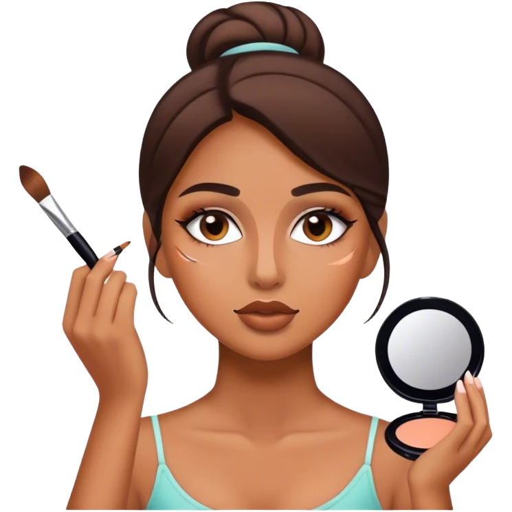 Girl doing makeup emoji