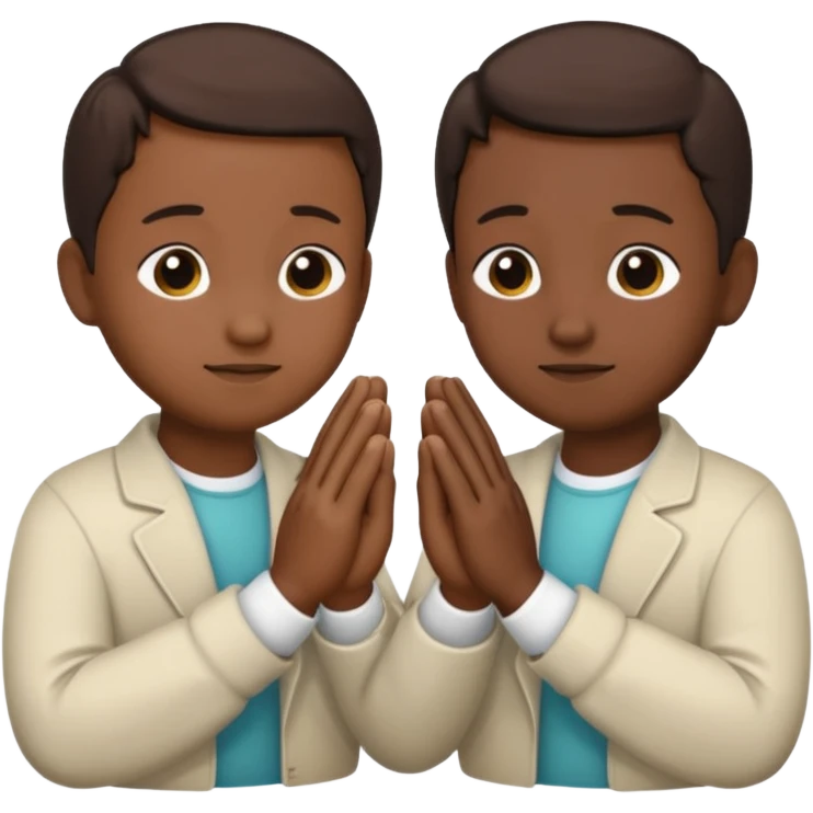 Praying hands African american emoji