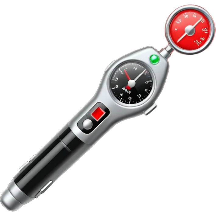 the neuralyzer from Men in Black movies; a pocket sized, extendable silver probe with a red light at the tip and 3 small black dials in the extended part emoji