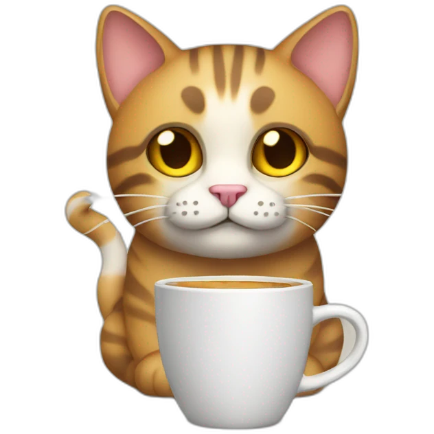 make a cat with a cup emoji