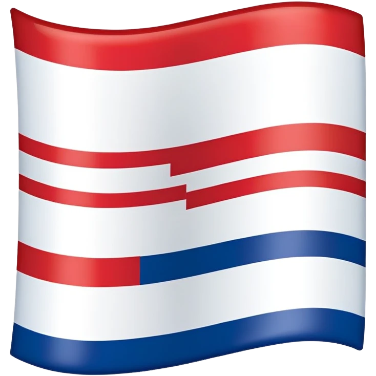 Flag of the Netherlands with red white and blue horizontal stripes emoji