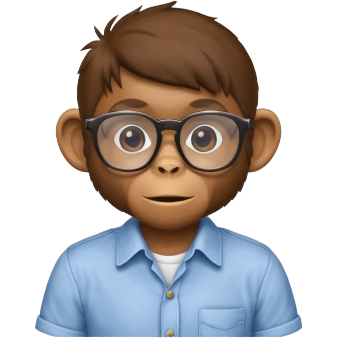 monkey with glasses and shirt emoji