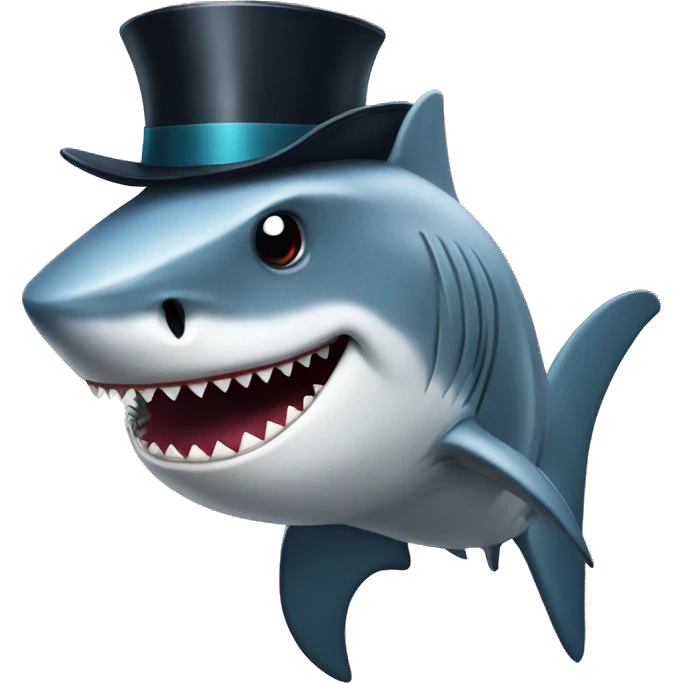 shark with tophat emoji