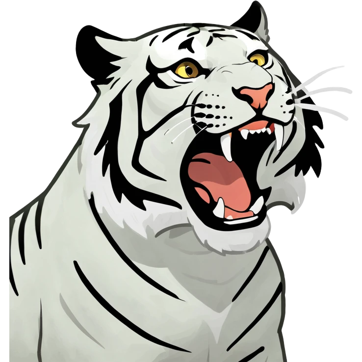 white tiger roaring emoji