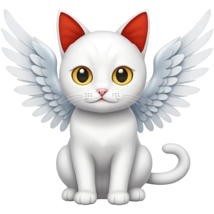 white cat with wings emoji