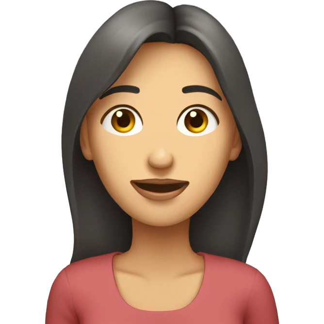 Mujer viendo hacia arriba mientras saca la lengua emoji