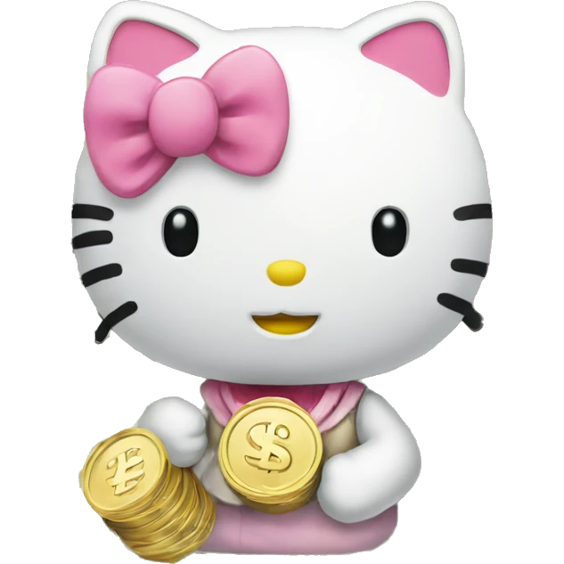 Hello kitty with money emoji