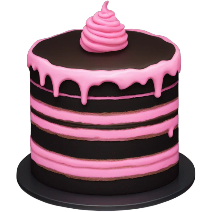 Cake with black and pink color  emoji