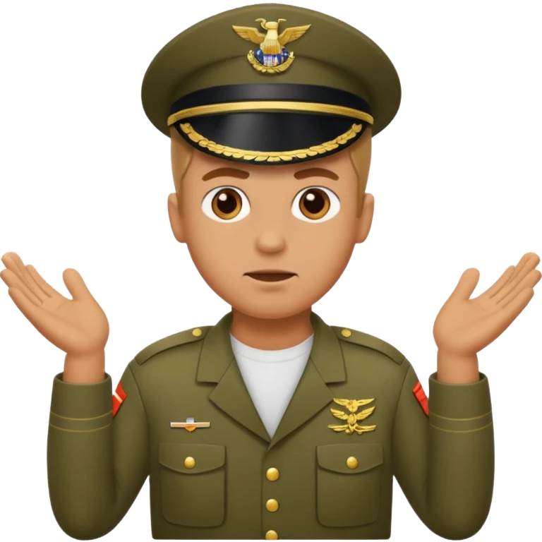 Military guy shrug  emoji