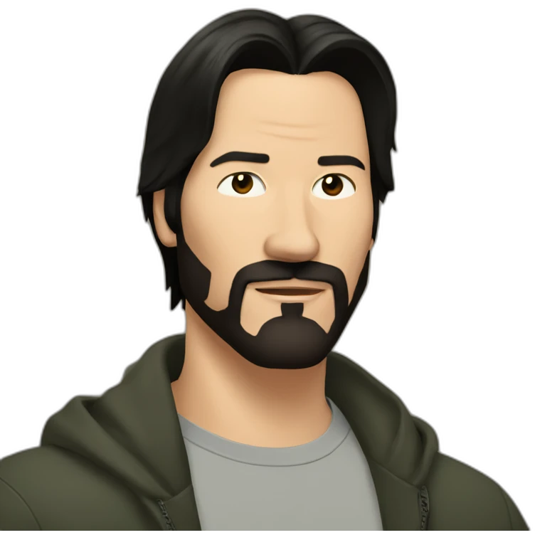 beardless Keanu with short hair emoji