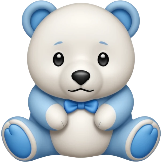 Oso de peluche blanco con lazito emoji