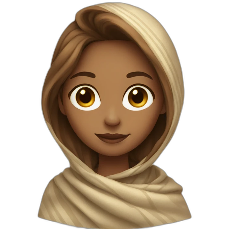 colourful shawl brown hair light skin girl emoji