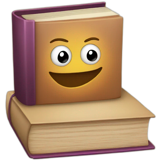 Book with face emoji