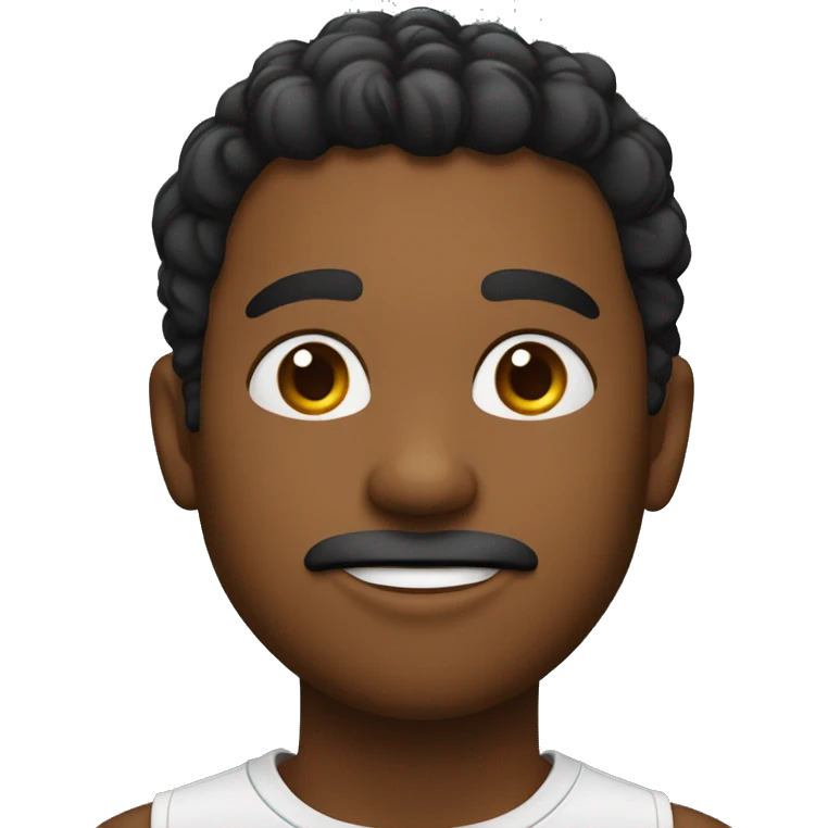 Un chico de pelo negro lasio con los ojos marrones de piel blanca emoji