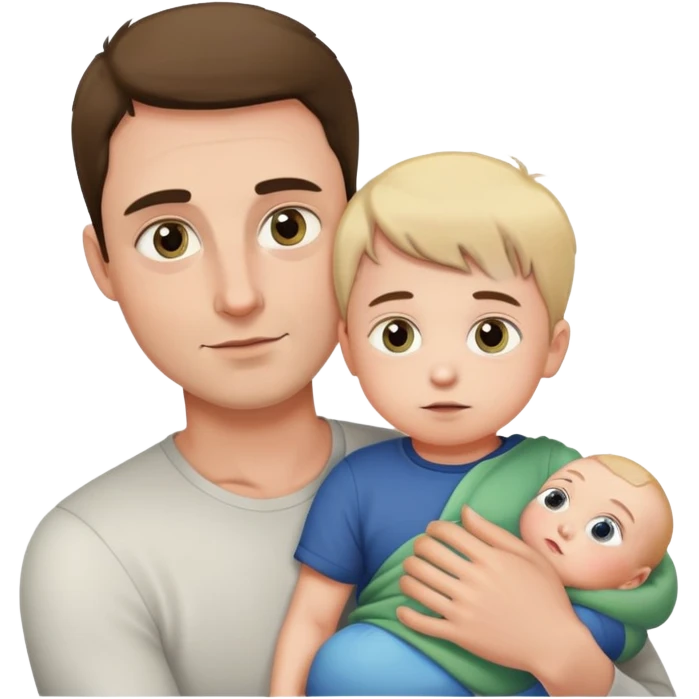 A man with a small child in his arms is peeping, the emphasis is on the eyes emoji
